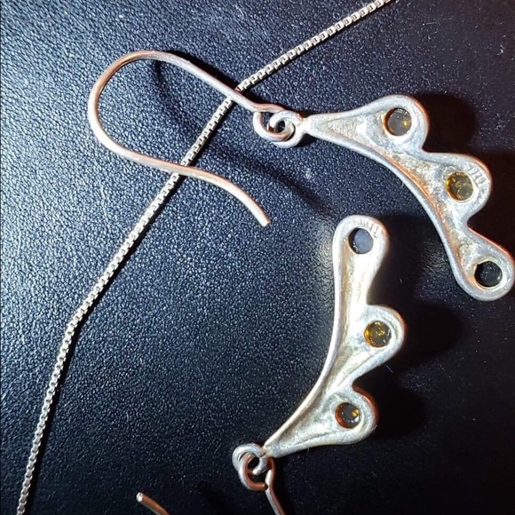 Sterling silver necklace and earrings - Picture 2 of 2